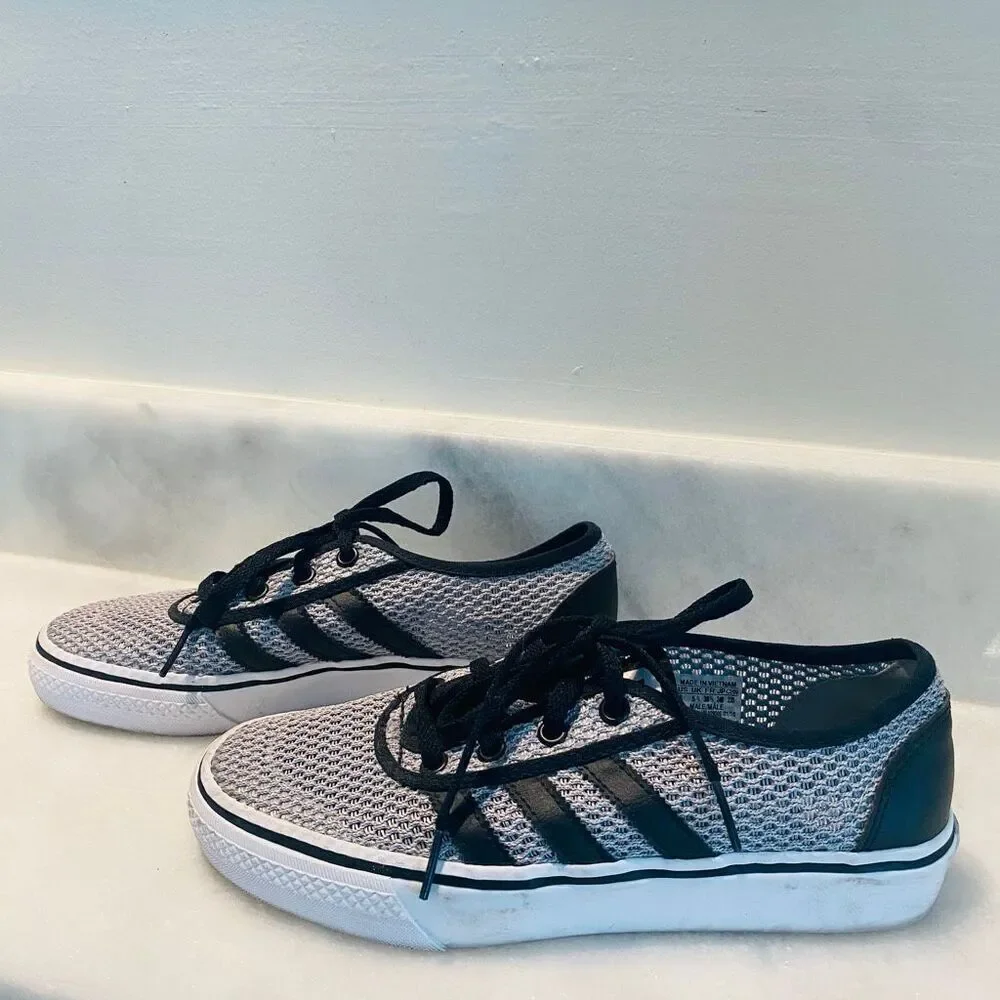 Adidas Adi Ease Clima Mesh Low Top Lace Up Skateboard Sneakers Gray Black Size 6